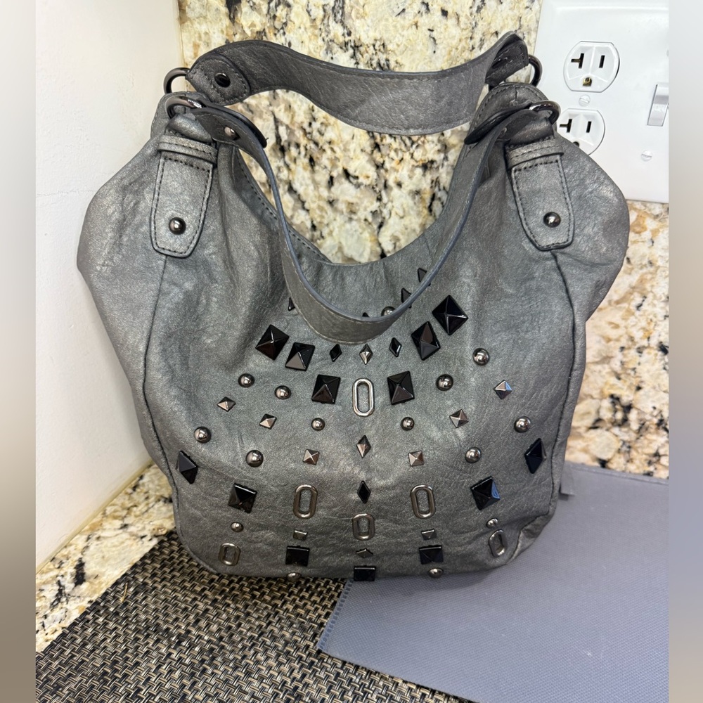 Nine West Gray Studded Shoulder Bag